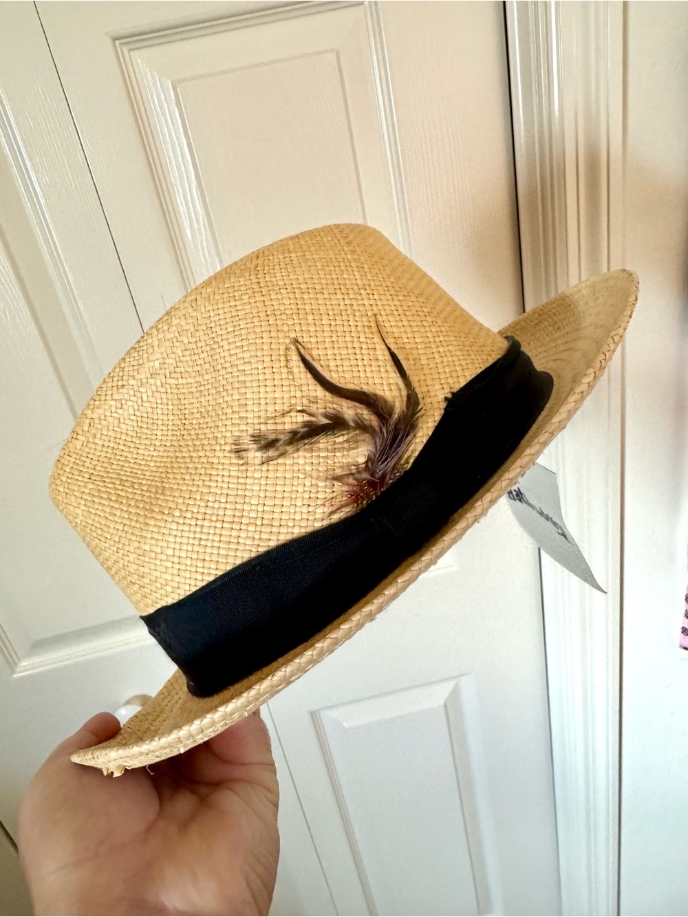 NEW Hats In The Belfry Straw Fedora Woven Ecuador Panama USA Made Small 6 7/8